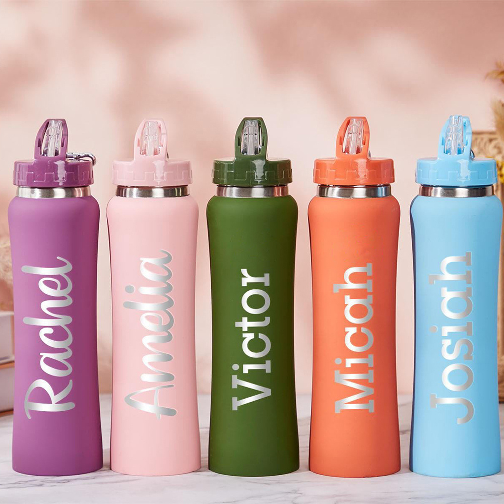 Sports Water Bottle Insulated - Personalized Name Stainless Steel Water Bottle