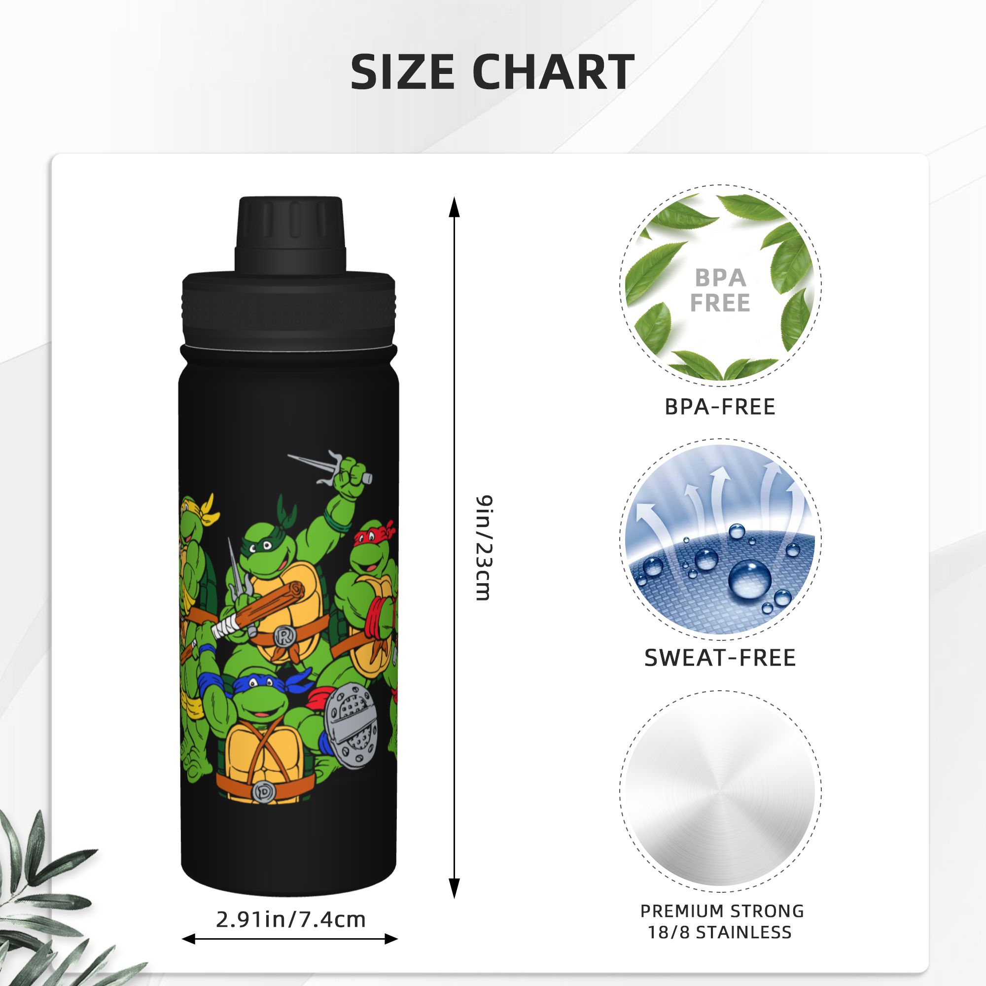 Cartoon Ninja T-Turtles 18OZ S - Sports Water Bottle Insulated ulasan dan harga