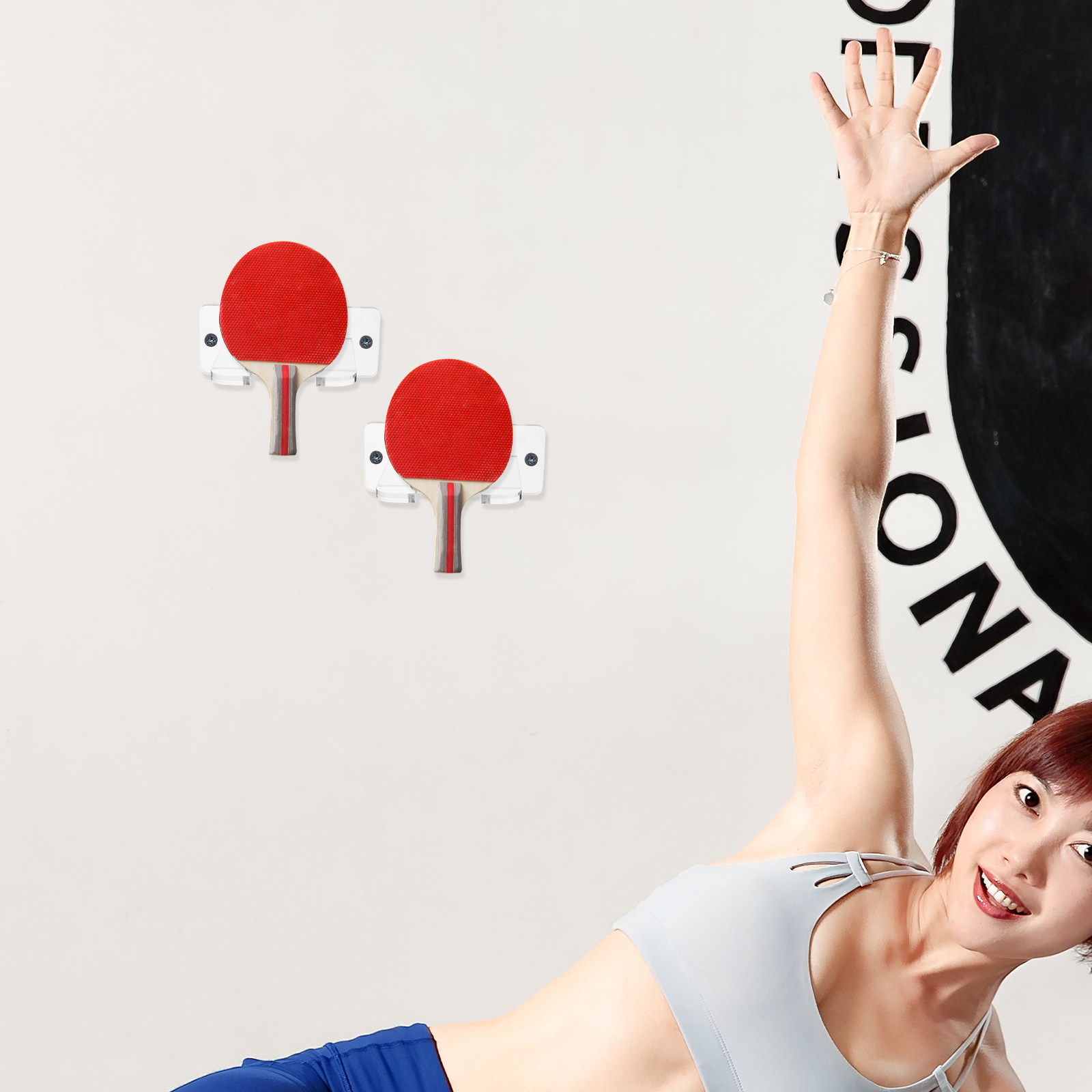 2Pcs Ping Pong Paddle Holder T - Sports Equipment Rack ulasan dan harga